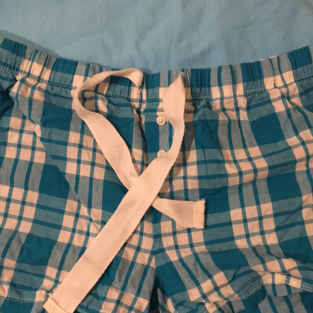 Blue sleep shorts pajamas lounge